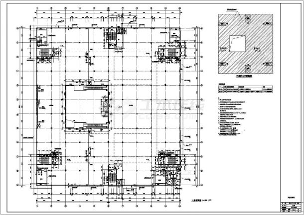 某四层家居商业建筑设计cad施工图纸-图二