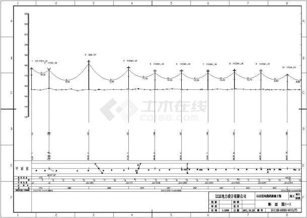 某送电线路-平断面图及塔位明细表-图一