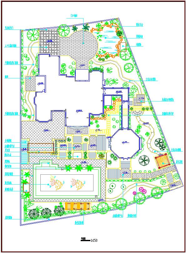 高级私家花园景观布置CAD设计平面图_图1
