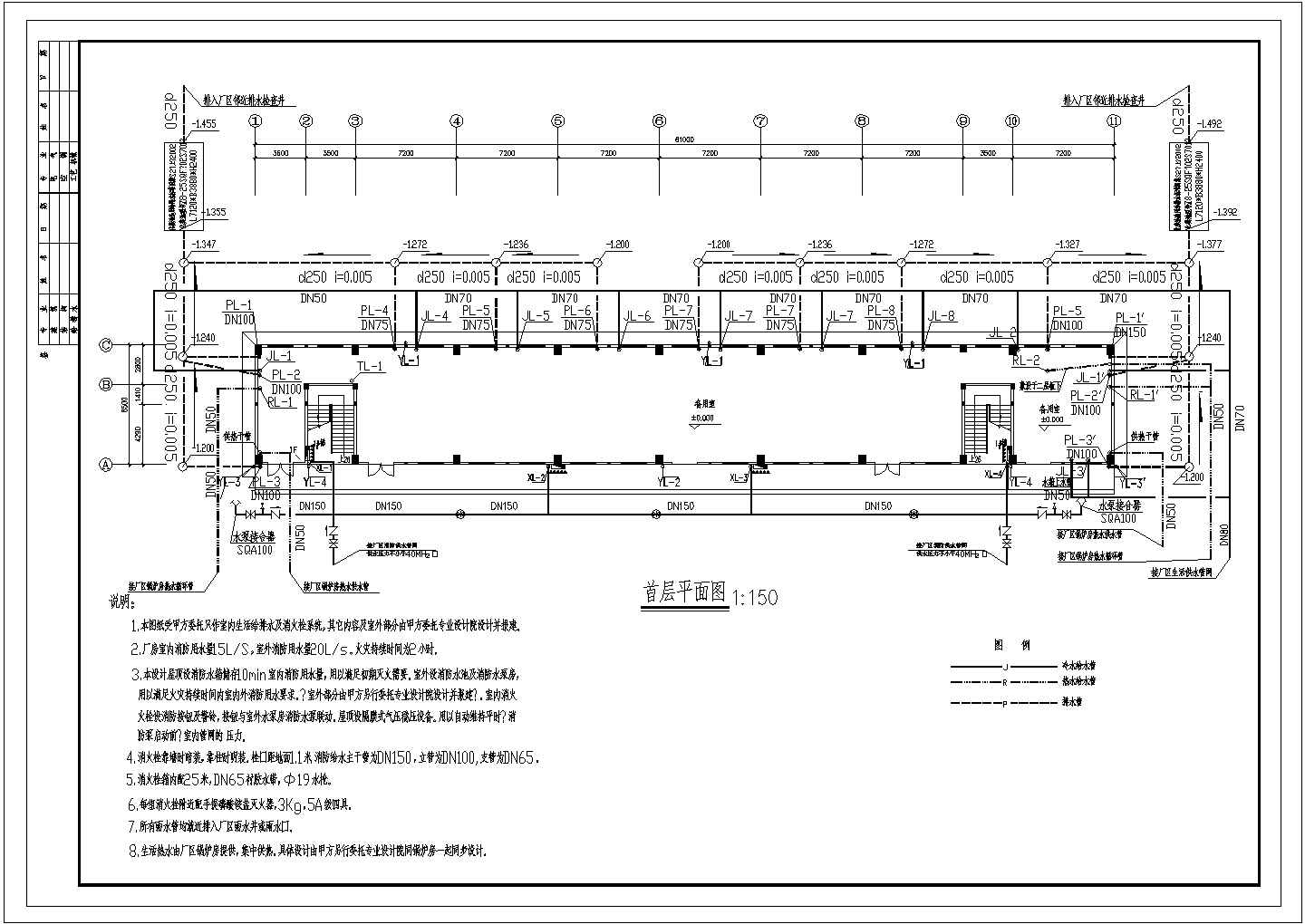 某5层学生宿舍楼设计cad水施图