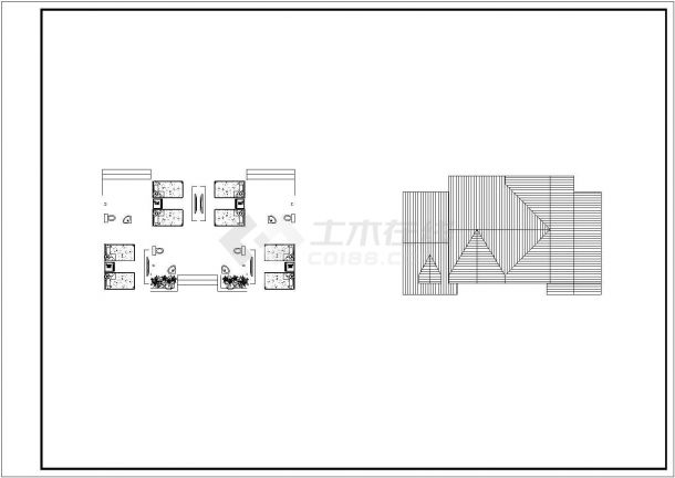 集装箱式房屋拼装CAD平面图（含效果图3张）-图一