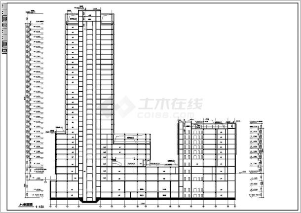 某二十九层超高层办公楼建筑扩初设计图（含地下室设计）-图二
