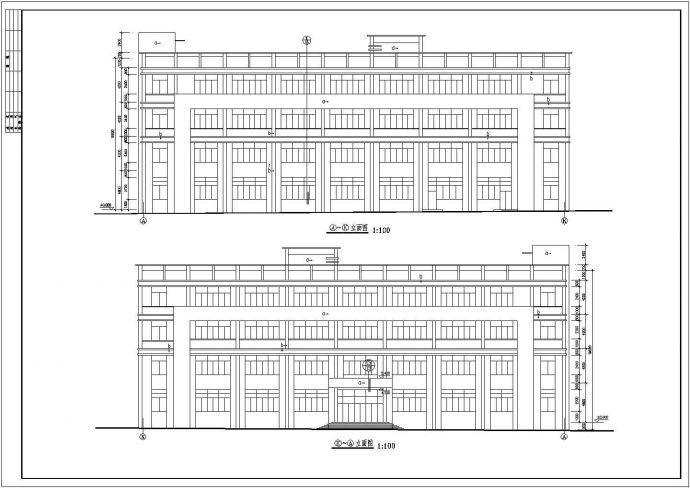 24米企业四层车间厂房办公综合楼建筑设计施工cad布置图纸_图1