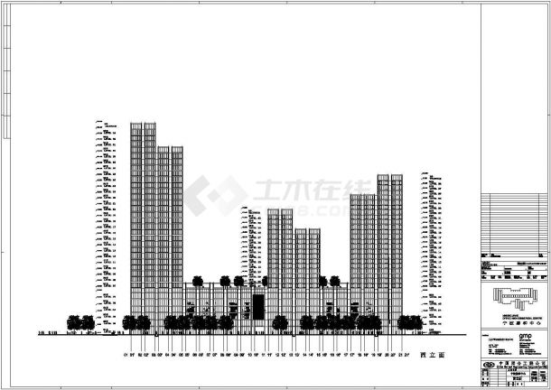 某三十三层中心高层商住楼办公楼建筑cad设计施工图（含模型照片及效果图）-图二