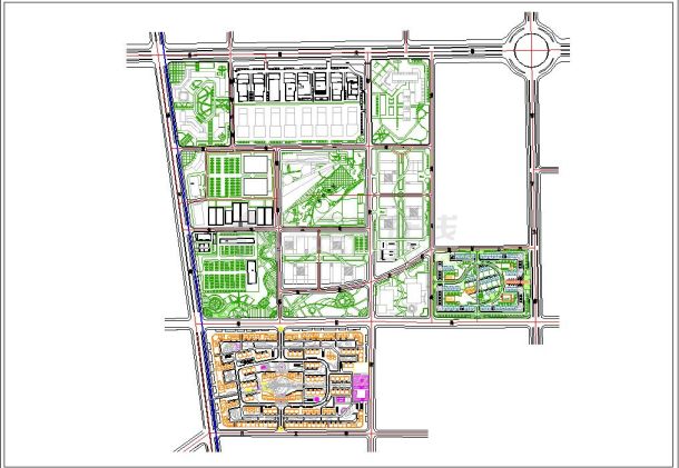 某城市经济技术开发区产业园总体规划设计cad平面布置图-图一