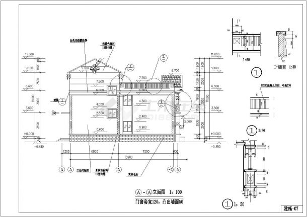 419平米三层别墅住宅建筑设计CAD施工图-图一