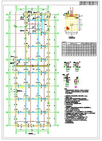 单层矩形柱框架结构地下车库结构设计施工图-图一