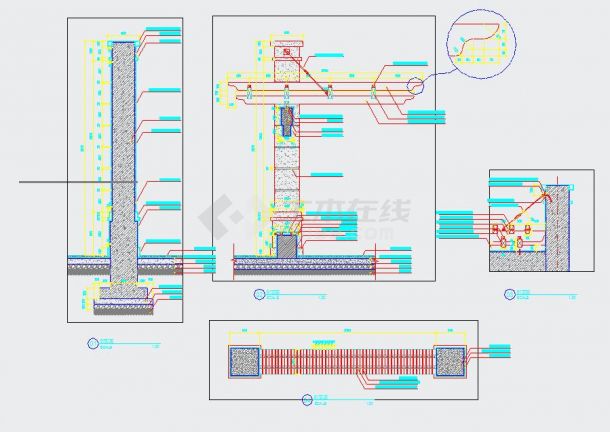 欧式廊架详细施工设计cad布置图纸-图二