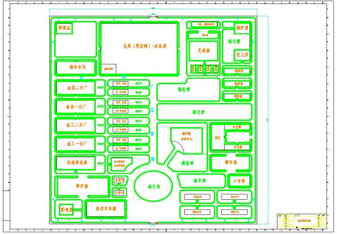 河北唐山特大型企业规划设计cad总平面布置图纸_图1