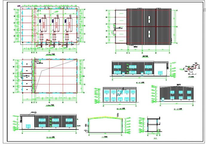 工业厂房框架结构锅炉房结构设计cad施工图_图1