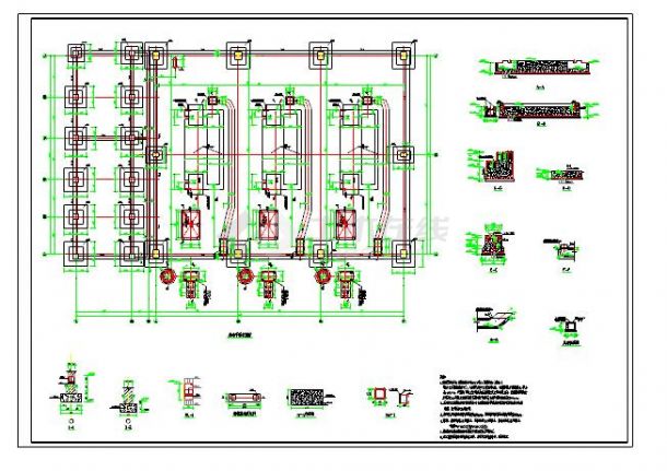 工业厂房框架结构锅炉房结构设计cad施工图-图二