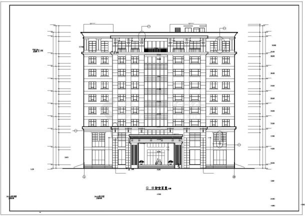 某高档商务宾馆建筑设计全套CAD设计图（附效果图）-图一