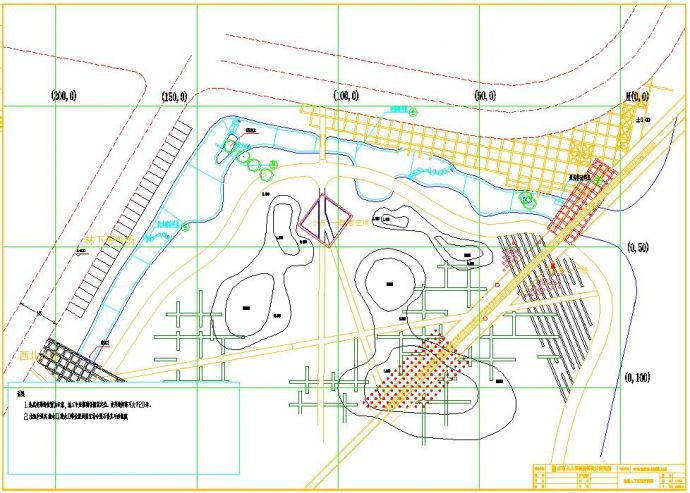 广东中山某公园全套景观设计施工cad方案图_图1