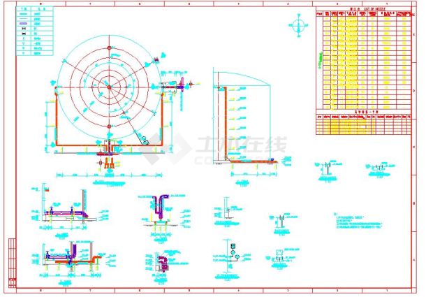某污水处理厂污水罐安装设计cad图纸-图一