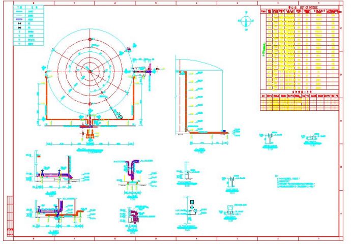 某污水处理厂污水罐安装设计cad图纸_图1