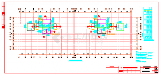 二十层框架结构高层住宅楼结构cad设计施工图（含楼梯设计、自行车坡道详图）-图一