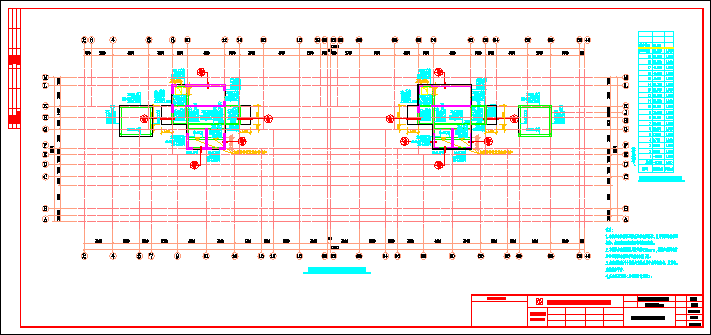 二十层框架结构高层住宅楼结构cad设计施工图（含楼梯设计、自行车坡道详图）