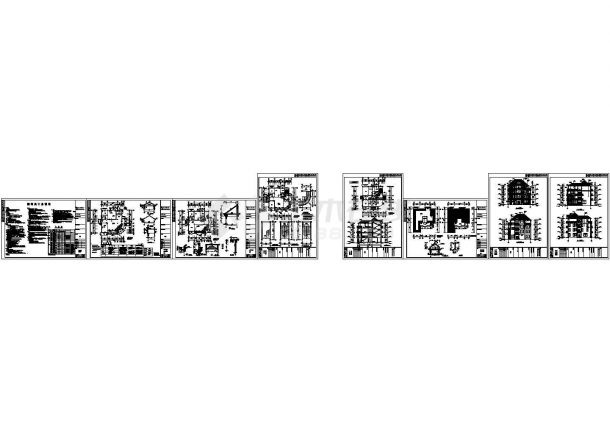 816平方4层独栋别墅建筑施工图，含设计-图一