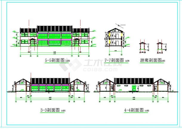 北京四合院全套建筑设计CAD施工图-图二