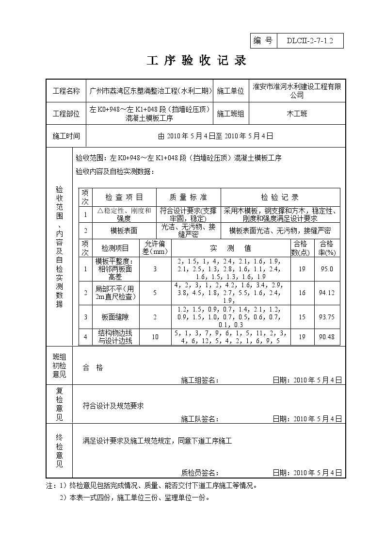 工序验收记录表(1) 工程项目资料范本.doc-图二