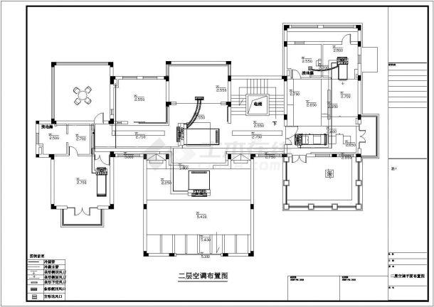 某地区三层建筑空调平面布置设计图-图一