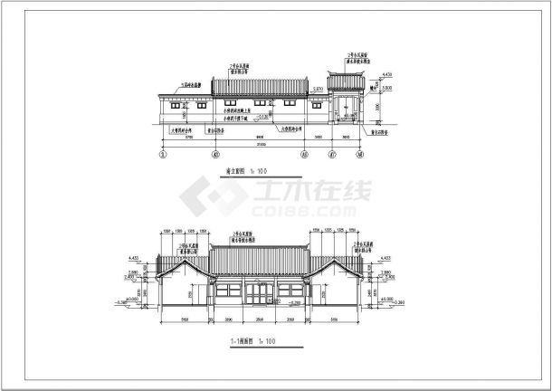 某四合院住宅建筑设计方案（共4张）-图二