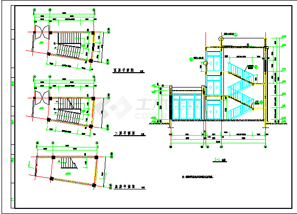 某框架结构大学教学楼建筑设计CAD施工图-图二