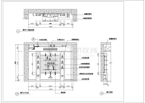 南方某地区简约式联排别墅装修设计CAD图-图一