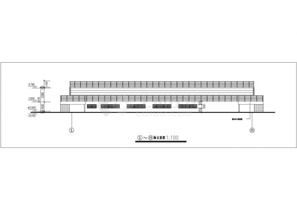 山东沿海城市某看台建筑设计施工cad图纸-图二