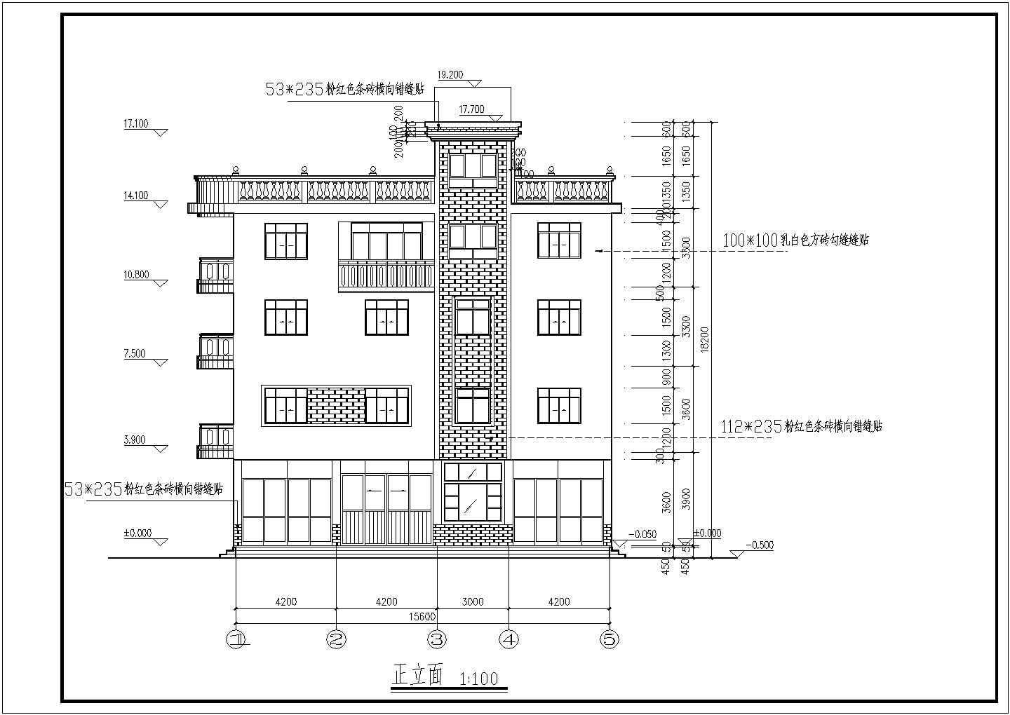 广东某地豪华私人底商住宅楼建筑设计CAD图纸