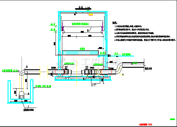 水泵安装及泵房建筑设计cad详图-图二