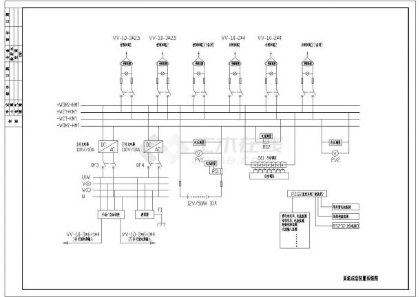 某地变电所CAD直流成套装配系统图-图一