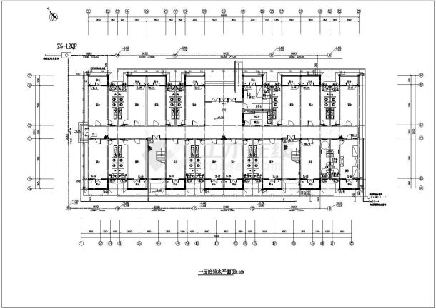 【湖南】某学校5层宿舍楼给排水设计施工图-图一