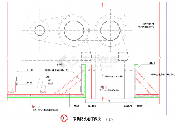 【北京】现代风格药品检验科研楼室内装修施工图（附效果）-图一