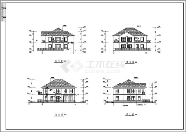 某单幢两层独立式别墅建筑施工图纸-图一