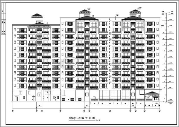 【杭州】住宅小区高层住宅楼建筑设计施工图-图一