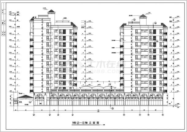 【杭州】住宅小区高层住宅楼建筑设计施工图-图二