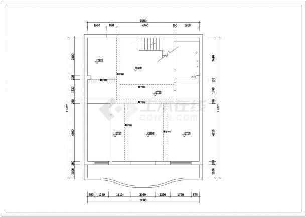 上海某地春江苑简约式别墅内室装饰设计CAD图-图一