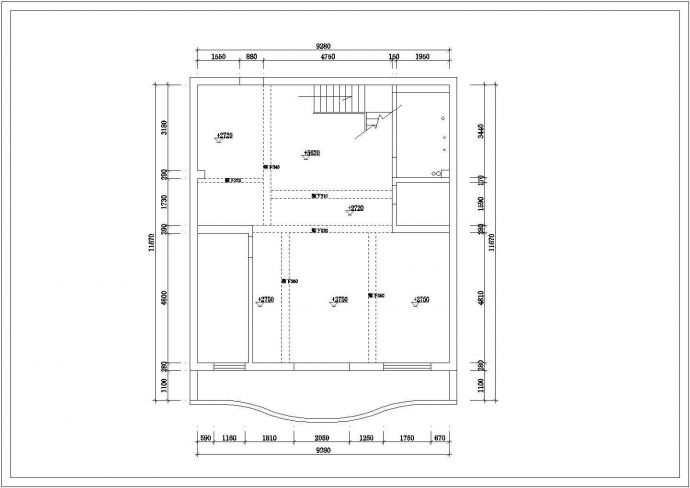上海某地春江苑简约式别墅内室装饰设计CAD图_图1