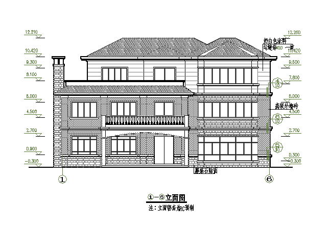 无锡某地欧式单体别墅建筑设计CAD图_图1