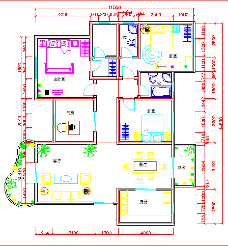 云南某地区现代别墅平面布置设计CAD图-图一