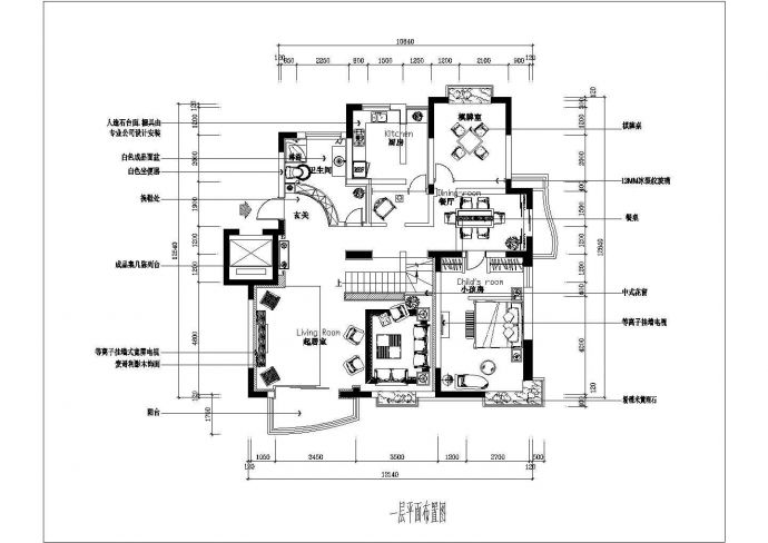 某地区小型现代二层别墅空调设计图_图1