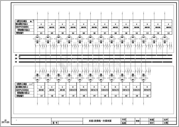 电气设计CAD直流馈线一次原理图及接线图-图一