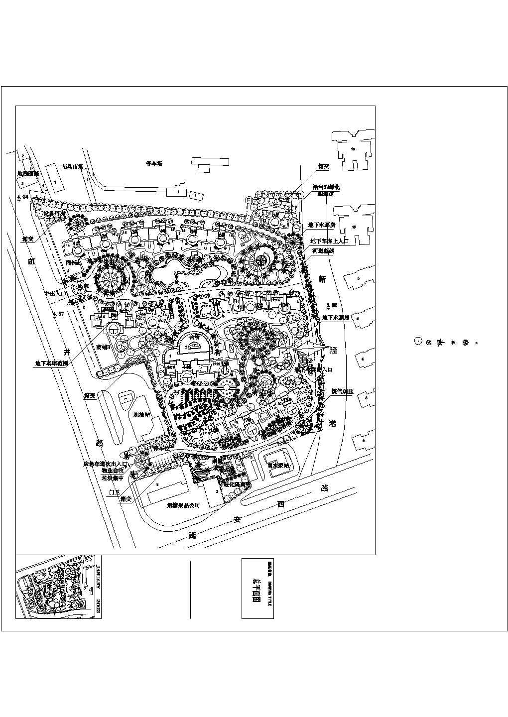 某中心城市大型高档住宅小区规划图