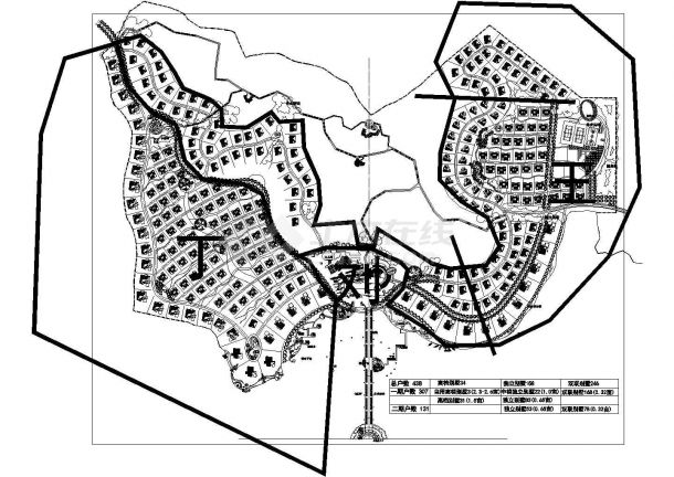 某438户多户型别墅区总体规划图（独栋、双联）-图一