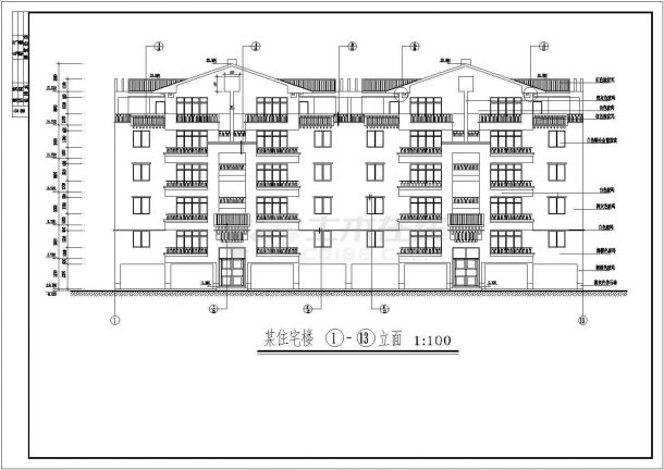 某地区大学生宿舍公寓建筑设计施工图-图一