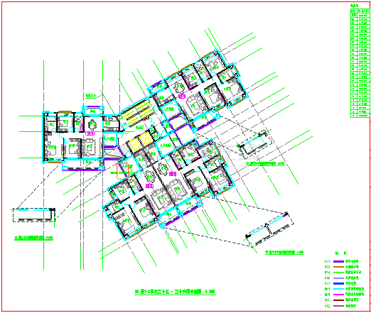 【保利花城花园】30块地平面分色CAD设计图-图二