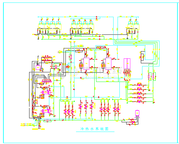某地区小型工厂冷热水系统设计图纸-图一