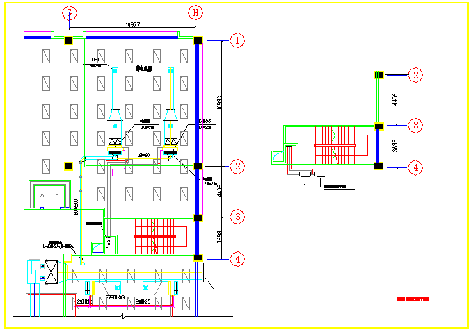 某地区四层弱电机房空调平面设计图纸_图1
