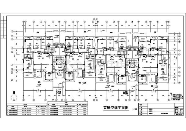 【湖南】某小区洋房空调平面设计图-图二